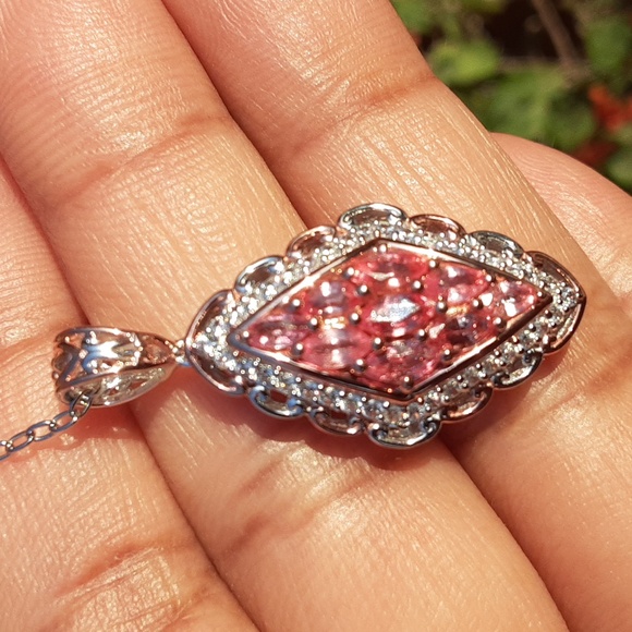 RARE, 925 Limited Edition, Padparadscha Sapphire & White Zircon. - Picture 8 of 10